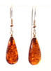 Amber, Jewelry, Earrings, Cognac, Sterling, Drop, Dangle, Polished, Baltic, Silver 925