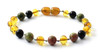 Anklet, Honey, Amber, Bracelet, Golden, Unakite, Obsidian, Beaded, Knotted, Jewelry