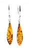 Drop, Dangle, Earrings, Amber, Baltic, Jewelry, Silver, Sterling 925, Cognac, Faceted