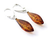 Drop, Dangle, Earrings, Amber, Baltic, Jewelry, Silver, Sterling 925, Cognac, Faceted 2