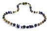 Lapis Lazuli, Amber, Necklace, Chips, Green, Blue, Raw, Baltic, Beaded, Jewelry 3