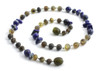 Lapis Lazuli, Amber, Necklace, Chips, Green, Blue, Raw, Baltic, Beaded, Jewelry 2
