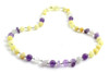 Necklace, Amethyst, Moonstone, Milky, Butter, Amber, Baltic, Violet, Jewelry, Raw, Unpolished 3
