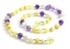 Necklace, Amethyst, Moonstone, Milky, Butter, Amber, Baltic, Violet, Jewelry, Raw, Unpolished 2