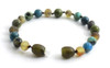 Green, Anklet, Beaded, Amber, Baltic, Jewelry, Blue Apatite, Unakite, Gemstone, African Turquoise 3