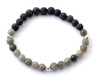 Labradorite, Silver, Lava, Bracelet, Stretch, Elastic Band, 6 mm, 6mm, Sterling 925, Gemstone 3