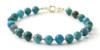 Bracelet, apatite, gemstone, blue, with sterling silver 925, beaded, jewelry, jewellery