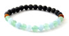 gemstone, jewelry, black lava, green, aventurine, bracelet, beaded, stretch, elastic band, blue aquamarine