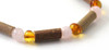 bracelet, stretch, hazelwood, wood, wooden, rose quartz, amber, honey, baltic, jewelry 2