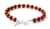 bracelet, red jasper, gemstone, 6 mm, 6mm, sterling silver 925, jewelry, jewellery