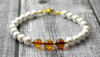 amber, shell pearls, bracelet, jewelry, golden sterling silver 925, gemstone, adult, wholesale, in bulk