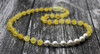lemon, raw, unpolished, amber, baltic, shell pearls, pearl, beaded, necklace, gemstone