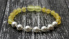 anklet, bracelet, shell pearl, pearls, beaded, amber, baltic, lemon, yellow, raw, unpolished