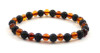 bracelet, lava, black, amber, baltic, gemstone, cognac, stretch, elastic band, jewelry