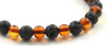bracelet, lava, black, amber, baltic, gemstone, cognac, stretch, elastic band, jewelry 2