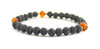 stretch lava bracelet jewelry black gemstone sterling silver 925 golden beaded 4