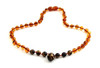 necklace with pendant amber baltic cognac brown gemstone tiger eye brown jewelry beaded 3