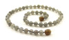 necklace gray labradorite 6mm 6 mm beaded jewelry gemstone knotted for men men's 2