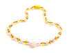 necklace rose quartz honey amber baltic beaded jewelry for a girl beaded golden 3