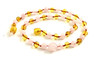 necklace rose quartz honey amber baltic beaded jewelry for a girl beaded golden 4