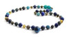 necklace apatite lapis lazuli amber baltic green blue gemstone with pendant raw unpolished