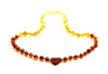rainbow amber mix multicolor necklace with heart pendant baltic jewelry beaded 2
