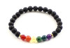 rainbow stretch bracelet jewelry gemstone with sterling silver 925 golden black lava 3