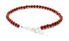 red jasper minimalist anklet with sterling golden silver 925 for women gemstone 4mm 4 mm jewelry 5