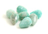 amazonite gemstone teardrop for jewelry making supplies drilled faceted pendant