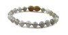 gray labradorite gemstone bracelet anklet jewelry beaded grey 6mm 6 mm