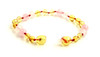 anklet bracelet lemon jewelry baltic amber polished white agate rose quartz gemstone beaded 3