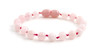rose quartz gemstone anklet bracelet pink  6mm 6 mm jewelry for girl girl's knotted beaded
