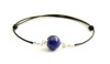 lapis lazuli bracelet minimalist adjustable black cord red with sterling silver 925 jewelry gemstone
