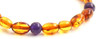 stretch bracelet bean cognac amber baltic polished violet gemstone amethyst purple olive 2