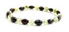 stretch bracelet bean cherry polished amber baltic jewelry prehnite green