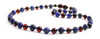 cherry black necklace with sodalite gemstone blue jewelry beaded knotted polished