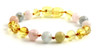 lemon anklet bracelet polished baltic amber baroque morganite multicolor 6mm 6 mm knotted