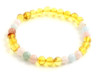 bracelet lemon yellow stretch baltic amber polished with morganite multicolor 6mm 6 mm jewelry 3