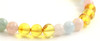 bracelet lemon yellow stretch baltic amber polished with morganite multicolor 6mm 6 mm jewelry 2