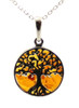 pendant amber tree of life round jewelry baltic cognac with sterling silver 925