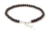 red garnet gemstone anklet jewelry with sterling silver 925 for women women's burgundy small beads minimalist 4mm 4 mm 5