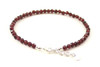 gemstone red garnet small bead anklet with sterling silver 925 golden 4mm 4 mm beads faceted for women women's jewelry 5