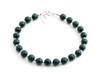 malachite green bracelet gemstone 6mm 6 mm beads jewelry beaded with sterling silver 925 golden 3