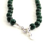 malachite necklace with sterling silver 925 jewelry beaded knotted dark green gemstone for men men's women women's 4