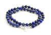 necklace lapis lazuli dark blue jewelry beaded knotted 6mm 6 mm with sterling silver 925 gemstone for men men's