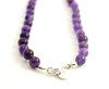 necklace violet amethyst gemstone 6mm 6 mm jewelry beaded knotted with sterling silver clasp for women women's men men's 4