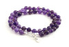 necklace violet amethyst gemstone 6mm 6 mm jewelry beaded knotted with sterling silver clasp for women women's men men's