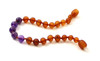 bracelet anklet amber baltic brown raw cognac unpolished jewelry jewellery amethyst gemstone violet purple 2