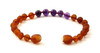 bracelet anklet amber baltic brown raw cognac unpolished jewelry jewellery amethyst gemstone violet purple 3