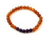 bracelet stretch amber raw cognac brown unpolished amethyst violet purple jewelry jewellery for men men's women women's 3